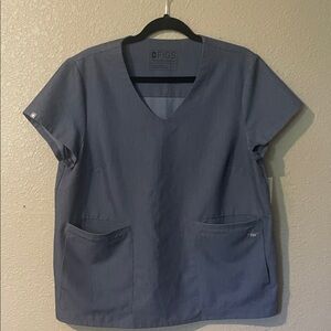 Figs Slate Blue V-Neck Scrub Top